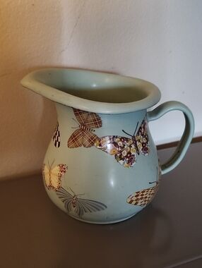 MacKenzie-Childs Butterfly Garden Courtly Check Small Pitcher/Creamer